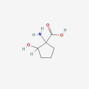 molecular formula C6H11NO3 B1229293 Cyclopentanecarboxylic acid, 1-amino-2-hydroxy- CAS No. 31785-82-7