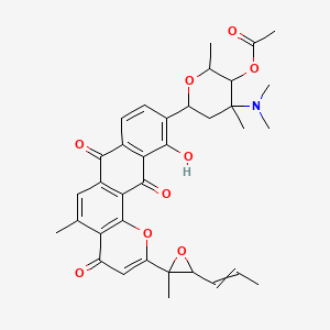 [4-(Dimethylamino)-6-[11-hydroxy-5-methyl-2-(2-methyl-3-prop-1-enyloxiran-2-yl)-4,7,12-trioxonaphtho[2,3-h]chromen-10-yl]-2,4-dimethyloxan-3-yl] acetate