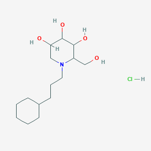 1-(3-Cyclohexylpropyl)-2-(hydroxymethyl)piperidine-3,4,5-triol;hydrochloride