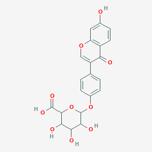 3,4,5-Trihydroxy-6-[4-(7-hydroxy-4-oxochromen-3-yl)phenoxy]oxane-2-carboxylic acid