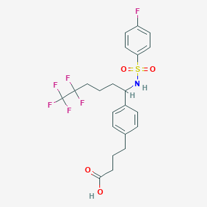 4-[4-[5,5,6,6,6-pentafluoro-1-[(4-fluorophenyl)sulfonylamino]hexyl]phenyl]butanoic Acid