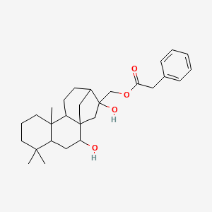 (2,14-Dihydroxy-5,5,9-trimethyl-14-tetracyclo[11.2.1.01,10.04,9]hexadecanyl)methyl 2-phenylacetate