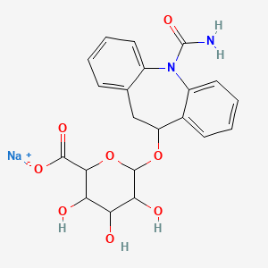 Sodium;6-[(11-carbamoyl-5,6-dihydrobenzo[b][1]benzazepin-5-yl)oxy]-3,4,5-trihydroxyoxane-2-carboxylate