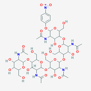 molecular formula C46H70N6O28 B12293214 N-[2-[5-acetamido-6-[5-acetamido-6-[5-acetamido-6-[5-acetamido-4-hydroxy-2-(hydroxymethyl)-6-(4-nitrophenoxy)oxan-3-yl]oxy-4-hydroxy-2-(hydroxymethyl)oxan-3-yl]oxy-4-hydroxy-2-(hydroxymethyl)oxan-3-yl]oxy-4-hydroxy-2-(hydroxymethyl)oxan-3-yl]oxy-4,5-dihydroxy-6-(hydroxymethyl)oxan-3-yl]acetamide 