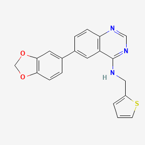 6-(1,3-benzodioxol-5-yl)-N-(thiophen-2-ylmethyl)-4-quinazolinamine