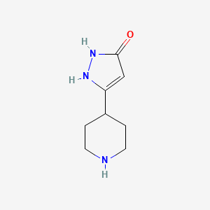 molecular formula C8H13N3O B1229323 5-(4-Piperidinyl)-1,2-dihydropyrazol-3-one 