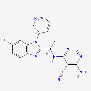 4-Amino-6-[1-(6-fluoro-1-pyridin-3-ylbenzimidazol-2-yl)ethylamino]pyrimidine-5-carbonitrile