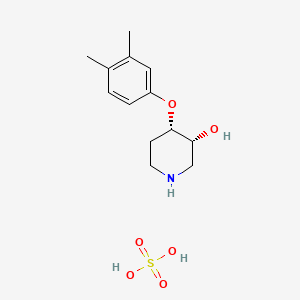 (3R,4S)-4-(3,4-dimethylphenoxy)piperidin-3-ol; sulfuric acid