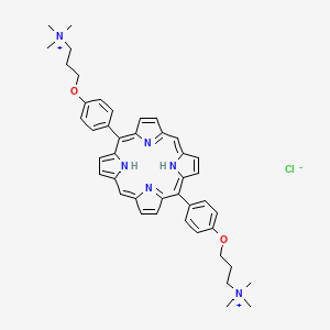 trimethyl-[3-[4-[15-[4-[3-(trimethylazaniumyl)propoxy]phenyl]-21,23-dihydroporphyrin-5-yl]phenoxy]propyl]azanium;chloride