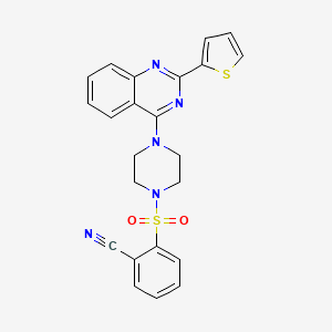 2-[[4-(2-Thiophen-2-yl-4-quinazolinyl)-1-piperazinyl]sulfonyl]benzonitrile