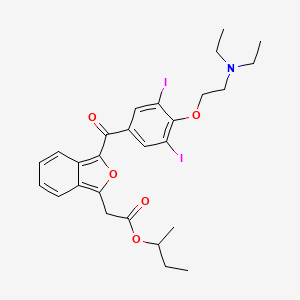 2-Benzofuranaceticacid, 3-[4-[2-(diethylamino)ethoxy]-3,5-diiodobenzoyl]-, 1-methylpropyl ester