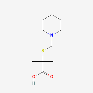 molecular formula C10H19NO2S B1229345 Propionic acid, 2-methyl-2-((piperidinomethyl)thio)- CAS No. 91017-08-2
