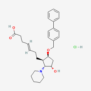 molecular formula C30H40ClNO4 B12293555 (E)-7-[(1R,2R,3S,5S)-3-hydroxy-5-[(4-phenylphenyl)methoxy]-2-piperidin-1-ylcyclopentyl]hept-4-enoic acid;hydrochloride 