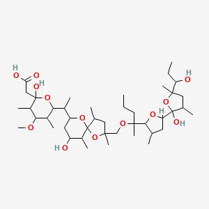 2-[2-Hydroxy-6-[1-[7-hydroxy-2-[2-[5-[2-hydroxy-5-(1-hydroxypropyl)-3,5-dimethyloxolan-2-yl]-3-methyloxolan-2-yl]pentan-2-yloxymethyl]-2,4,6-trimethyl-1,10-dioxaspiro[4.5]decan-9-yl]ethyl]-4-methoxy-3,5-dimethyloxan-2-yl]acetic acid