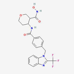 2H-Pyran-3-carboxamide, tetrahydro-N-hydroxy-4-[[4-[[2-(trifluoromethyl)-1H-benzimidazol-1-yl]methyl]benzoyl]amino]-, (3R,4R)-