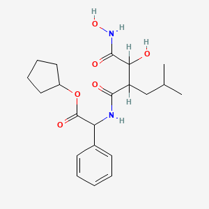 cyclopentyl (2S)-2-[[(2R)-2-[(1S)-1-hydroxy-2-(hydroxyamino)-2-oxoethyl]-4-methylpentanoyl]amino]-2-phenylacetate