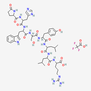 molecular formula C54H73F3N14O14 B12293715 H-DL-Pyr-DL-His-DL-Trp-DL-Ser-DL-Tyr-DL-Leu-DL-Leu-DL-Arg-OH.TFA 