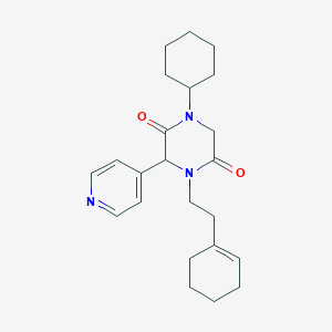 4-[2-(1-Cyclohexenyl)ethyl]-1-cyclohexyl-3-pyridin-4-ylpiperazine-2,5-dione