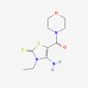 molecular formula C10H15N3O2S2 B1229377 (4-Amino-3-ethyl-2-sulfanylidene-5-thiazolyl)-(4-morpholinyl)methanone 