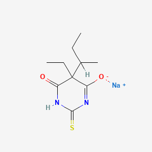 molecular formula C10H16N2O2S.Na<br>C10H16N2NaO2S B1229388 5-sec-Butyl-5-ethyl-2-thiobarbituric acid sodium salt CAS No. 947-08-0