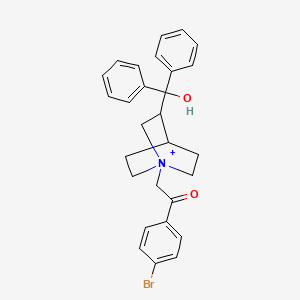 molecular formula C28H29BrNO2+ B1229403 1-(4-Bromophenyl)-2-[3-[hydroxy(diphenyl)methyl]-1-azoniabicyclo[2.2.2]octan-1-yl]ethanone 