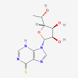 molecular formula C11H14N4O4S B1229408 9-[(2R,3R,4S,5R)-3,4-dihydroxy-5-[(1S)-1-hydroxyethyl]oxolan-2-yl]-3H-purine-6-thione CAS No. 86527-23-3