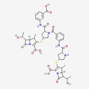 (4R,5S,6S)-3-[[(3S,5S)-1-[3-[[[(2S,4S)-4-[[(4R,5S,6S)-2-Carboxy-6-[(1R)-1-hydroxyethyl]-4-methyl-7-oxo-1-azabicyclo[3.2.0]hept-2-en-3-yl]thio]-2-pyrrolidinyl]carbonyl]amino]benzoyl]-5-[[(3-carboxyphenyl)amino]carbonyl]-3-pyrrolidinyl]thio]-6-[(1R)-1-hydroxyethyl]-4-methyl-7-oxo-1-azabicyclo[3.2.0]hept-2-ene-2-carboxylic Acid