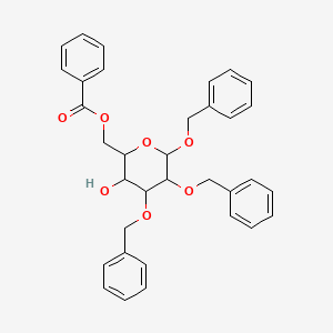 [3-Hydroxy-4,5,6-tris(phenylmethoxy)oxan-2-yl]methyl benzoate