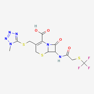 5-Thia-1-azabicyclo[4.2.0]oct-2-ene-2-carboxylic acid,3-[[(1-methyl-1H-tetrazol-5-yl)thio]methyl]-8-oxo-7-[[[(trifluoromethyl)thio]acetyl]amino]-, (6R,7R)-