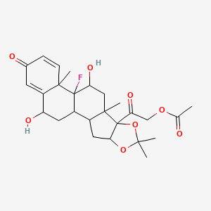 [2-(12-Fluoro-11,19-dihydroxy-6,6,9,13-tetramethyl-16-oxo-5,7-dioxapentacyclo[10.8.0.02,9.04,8.013,18]icosa-14,17-dien-8-yl)-2-oxoethyl] acetate