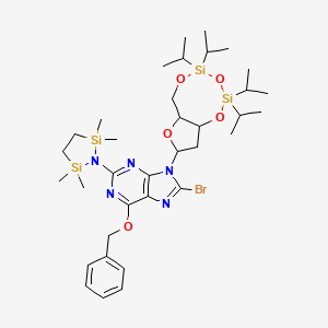 N2-(1,1,4,4-Tetramethyldisilylazacyclopentanyl)-O6-benzyl-8-bromo-N9-[3',5'-O-(1,1,3,3-tetrakis(isopropyl)-1,3-disiloxanediyl)--D-2'-deoxyribofuranosyl]guanine