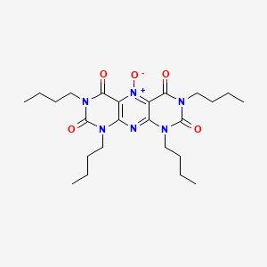 molecular formula C24H36N6O5 B1229422 Pyrimido(5,4-g)pteridinetetrone 5-oxide, 1,3,7,9-tetrabutyl CAS No. 33070-58-5