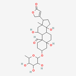 molecular formula C29H42O11 B12294222 3beta-[(6-Deoxy-alpha-L-mannopyranosyl)oxy]-5,11alpha,14-trihydroxy-19-oxo-5beta-card-20(22)-enolide CAS No. 22333-73-9