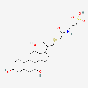 2-(2-{[2-(3,7,12-Trihydroxy-10,13-dimethylhexadecahydro-1H-cyclopenta[a]phenanthren-17-yl)propyl]selanyl}acetamido)ethane-1-sulfonic acid