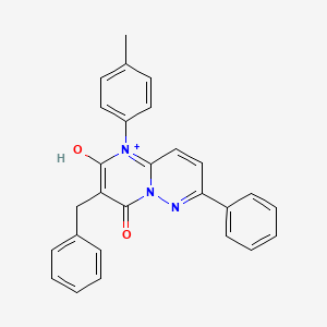 2-Hydroxy-1-(4-methylphenyl)-7-phenyl-3-(phenylmethyl)-4-pyrimido[1,2-b]pyridazin-5-iumone