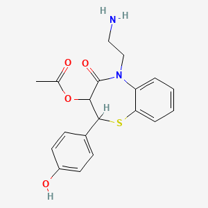 [5-(2-Aminoethyl)-2-(4-hydroxyphenyl)-4-oxo-2,3-dihydro-1,5-benzothiazepin-3-yl] acetate