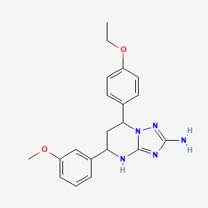 molecular formula C20H23N5O2 B1229432 7-(4-Ethoxyphenyl)-5-(3-methoxyphenyl)-1,5,6,7-tetrahydro-[1,2,4]triazolo[1,5-a]pyrimidin-2-amine 