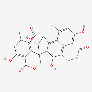 molecular formula C26H18O9 B12294365 (8R,15bS,16S)-8,14-Dihydro-4,11,15,16-tetrahydroxy-6,9-dimethyl-7H-8beta,15bbeta-methano-1H,3H,12H-benzo[de]cyclohepta[1,2-g 