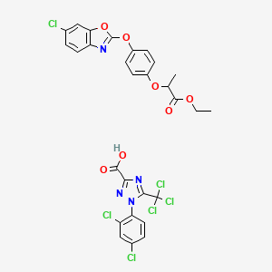 1-(2,4-dichlorophenyl)-5-(trichloromethyl)-1,2,4-triazole-3-carboxylic acid;ethyl 2-[4-[(6-chloro-1,3-benzoxazol-2-yl)oxy]phenoxy]propanoate