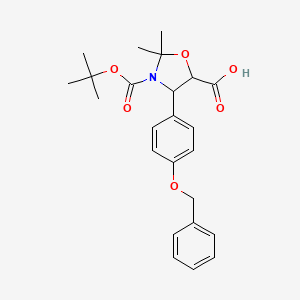 2,2-Dimethyl-3-[(2-methylpropan-2-yl)oxycarbonyl]-4-(4-phenylmethoxyphenyl)-1,3-oxazolidine-5-carboxylic acid