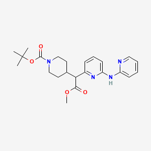 Tert-butyl 4-(2-methoxy-2-oxo-1-(6-(pyridin-2-ylamino)pyridin-2-yl)ethyl)piperidine-1-carboxylate