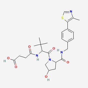 3-({1-[4-Hydroxy-2-({[4-(4-methyl-1,3-thiazol-5-yl)phenyl]methyl}carbamoyl)pyrrolidin-1-yl]-3,3-dimethyl-1-oxobutan-2-yl}carbamoyl)propanoic acid