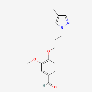 3-methoxy-4-(3-(4-methyl-1H-pyrazol-1-yl)propoxy)benzaldehyde