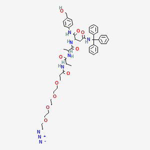 (2S)-2-[[(2S)-2-[[(2S)-2-[3-[2-[2-[2-(2-azidoethoxy)ethoxy]ethoxy]ethoxy]propanoylamino]propanoyl]amino]propanoyl]amino]-N-[4-(hydroxymethyl)phenyl]-N'-trityl-butanediamide