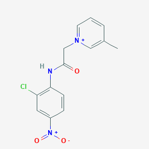 molecular formula C14H13ClN3O3+ B1229478 1-[(2-Chloro-4-nitro-phenylcarbamoyl)-methyl]-3-methyl-pyridinium 
