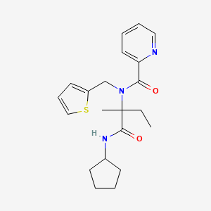 molecular formula C21H27N3O2S B1229482 N-[1-(环戊基氨基)-2-甲基-1-氧代丁-2-基]-N-(噻吩-2-基甲基)-2-吡啶甲酰胺 