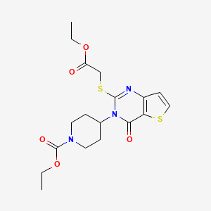 4-[2-[(2-Ethoxy-2-oxoethyl)thio]-4-oxo-3-thieno[3,2-d]pyrimidinyl]-1-piperidinecarboxylic acid ethyl ester