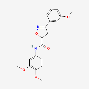 molecular formula C19H20N2O5 B1229490 N-(3,4-dimethoxyphenyl)-3-(3-methoxyphenyl)-4,5-dihydroisoxazole-5-carboxamide 
