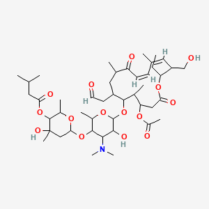 [6-[6-[[(11Z,13Z)-4-acetyloxy-16-ethyl-15-(hydroxymethyl)-5,9,13-trimethyl-2,10-dioxo-7-(2-oxoethyl)-1-oxacyclohexadeca-11,13-dien-6-yl]oxy]-4-(dimethylamino)-5-hydroxy-2-methyloxan-3-yl]oxy-4-hydroxy-2,4-dimethyloxan-3-yl] 3-methylbutanoate