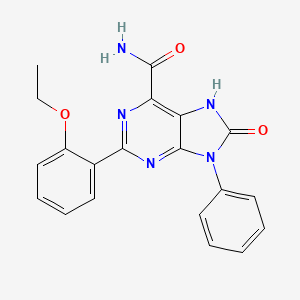 molecular formula C20H17N5O3 B1229492 2-(2-乙氧基苯基)-8-氧代-9-苯基-7H-嘌呤-6-甲酰胺 